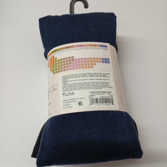 Size XXXL 2 Pr Joyspun Fashion Tights Black Dotted Sheer Navy Opaque - Picture 3 of 4